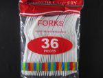 CUTLERY FORKS WHITE 7IN 36PC  