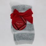 WHITE AND GRAY FUZZY SOCK