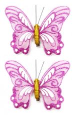 BUTTERFLY CLIPS-PINK 2PC