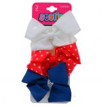 SMALL BOW CLIPS WITH POLKA DOTS 3 PACK