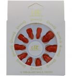 RED PRE GLUED NAILS 12 PACK
