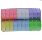PASTEL POLY-SATIN RIBBONS ASSORTED COLORS 1 INCH X 3 YARDS