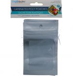 LAMINATED SILVER POLY POUCH 10 PACK 3.1 X 4.9 INCH