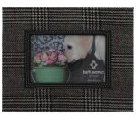 BLACK AND WHITE FABRIC FRAME 6 X 4 INCH