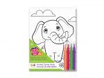 PRINTED CANVAS ELEPHANY 6 X 8 INCH 4 MARKERS