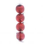 RED 7 CM ORNAMENT 4 PACK