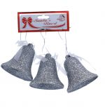 GLITTER BELL WITH SHEER BOW 3 PACK