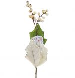 POINTSETTIA 10 INCH GLITTER BRANCH