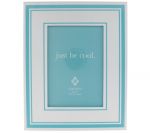 WHITE AND BABY BLUE FRAM 5 INCH X 7 INCH