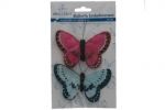 2pcpk Butterfly Embellishment Blue and Pink  