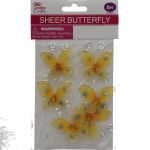 YELLOW SHEER BUTTERFLY 6 PACK