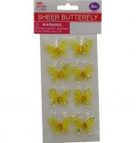 BUTTERFLY EMBELISHMENT 2.5 CN 8 PACK YELLOW