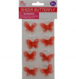 BUTTERFLY EMBELISHMENT 2.5 CN 8 PACK RED