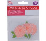 ROSE EMBROIDERED APPLIQUE 3 PACK