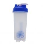 FROSTED SHAKER BOTTLE WITH BLUE LID
