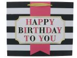 BLACK AND WHITE STRIP SQUARE GIFT BAG