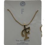 F GOLD-SILVER  LETTER NECKLACE