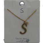 S GOLD-SILVER  LETTER NECKLACE