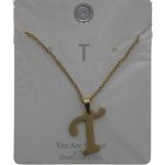 T GOLD-SILVER  LETTER NECKLACE