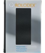 ROLODEX BLACK FLAUX LEATHER PASSPORT ID HOLDER