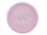 PINK BABY SHOWER PLATE 7 IN 8 CT  