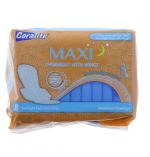 MAXI OVERNIGHT PADS WITH WINGS 8 COUNT