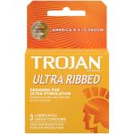 2.99 TROJAN ULTRA RIBBED CONDOM 3 PACK 