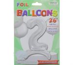 # 2 SILVER BALLOON WITH STAND 26 INCH