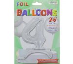 # 4 SILVER BALLOON WITH STAND 26 INCH