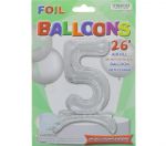 # 5 SILVER BALLOON WITH STAND 26 INCH  