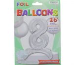 # 8 SILVER BALLOON WITH STAND 26 INCH  
