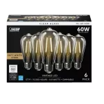 9.99 CLEAR GLASS 60W LIGHT BULB 6 PACK