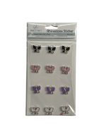 1.99 RHINESTONE STICKER BUTTERFLY 12 COUNT