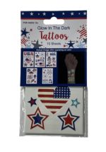 1.99 PATRIOTIC GLOW IN THE DARK TATTOOS