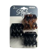 STYLIN 3 PACK HAIR CLIPS
