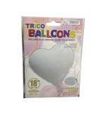 WHITE HEART 18 INCH BALLOON 