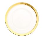 9.99 GLASS GOLD CHARGER 13 INCH WITH 2.3 CM METALLIC RIM 