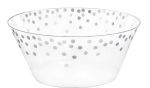 2.49 PLASTIC SERVING BOWL 6 INCH WITH DOT PATTERN SILVER