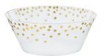 2.49 PLASTIC SERVING BOWL 6 INCH WITH DOT PATTERN GOLD 