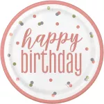 PINK HAPPY BIRTHDAY 9 INCH PLATE 8 COUNT