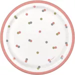 PINK HAPPY BIRTHDAY 7 INCH PLATE 8 COUNT