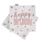 PINK HAPPY BIRTHDAY NAPKINS 16 COUNT