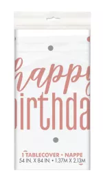 PINK HAPPY BIRTHDAY TABLE COVER 54 X 84 INCH