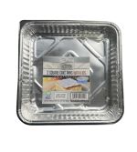 2.99 SILVER LINING 2 SQUARE CAKES PANS WITH LIDS 7 3/8 X 7 3/8 X 1 5/16 INCH