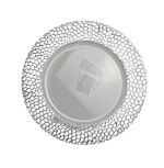 1.99 CLEAR PLATE CHARGER WITH SILVER RIMS