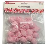 FOAM WHITE MINI ROSES 20 PC 3.5 CM