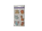 MINI WOOD STICKER 6PC ANIMALS