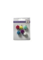 ASSORTED CHARM 6PC GLAMOUR POMS 