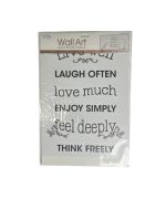 WALL ART "LIVE WELL LAUGH OFTEN LOVE MUCH"