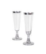 7.99 SILVER PLASTIC CHAMPAGNE GLASSES 12 PCS